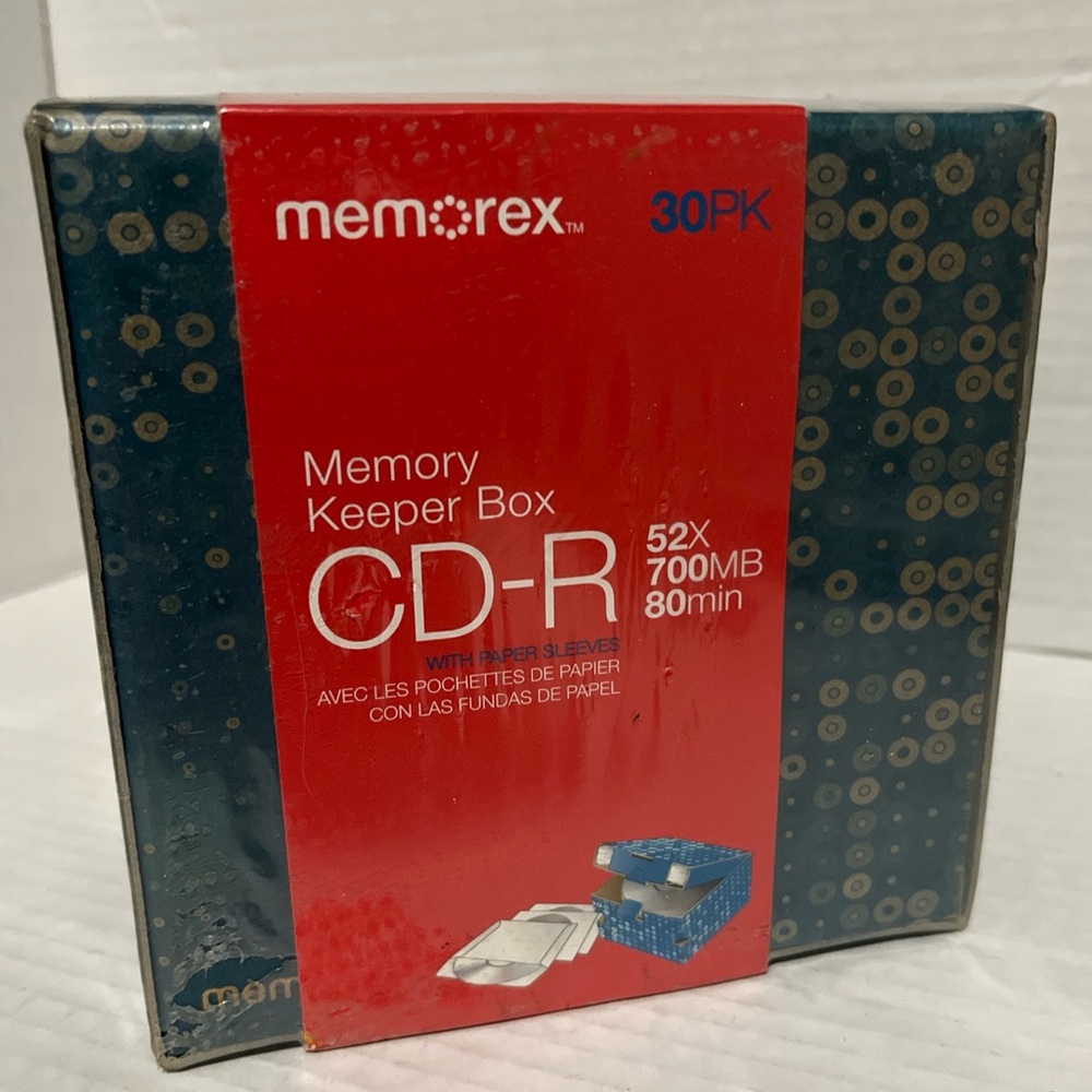 Memorex CD-R 30 Pack Disc 52x 700MB 80 Min Memory Keeper Box New Sealed